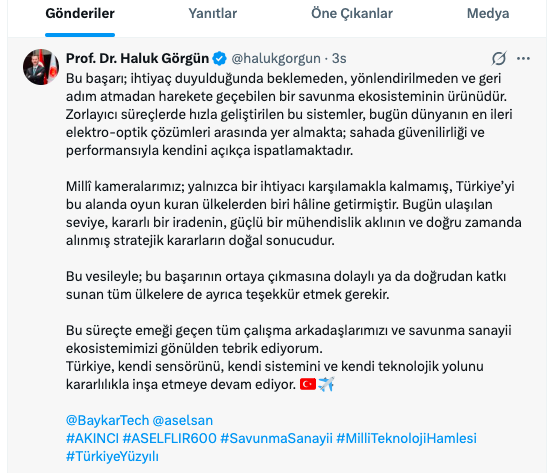 Bayraktar AKINCI, milli gözü ASELFLIR-600 ile ilk uçuşunu tamamladı! Haluk Güngör ambargo uygulayan ülkelere teşekkür etti 7