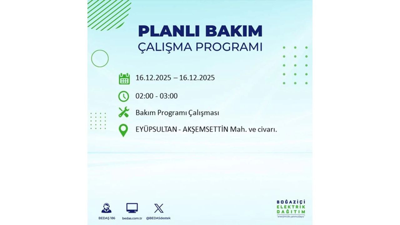 İstanbul'da dev elektrik kesintisi! 16 Aralık 2025 İstanbul'da elektrikler ne zaman gelecek, İstanbul'da 16 Aralık tarihinde hangi ilçelerde elektrik kesintileri olacak? 48