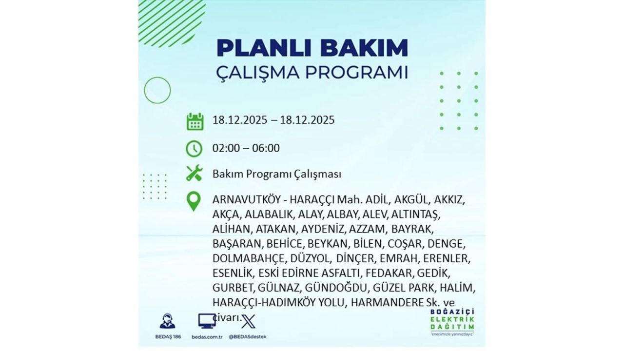 İstanbul'un 21 ilçesinde elektrik kesintisi olacak! İşte İstanbul'da 18 Aralık elektrik kesintisi olacak ilçeler 4