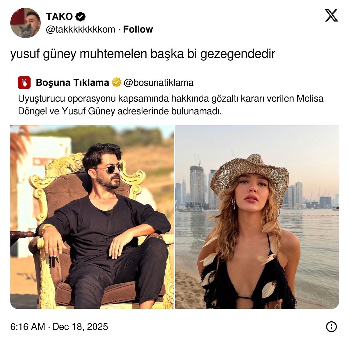 Uyuşturucu operasyonu kapsamında gözaltı listesinde olan Yusuf Güney evde yoktu! Sosyal medyadan yorum yağdı: Astral seyahattedir! 6