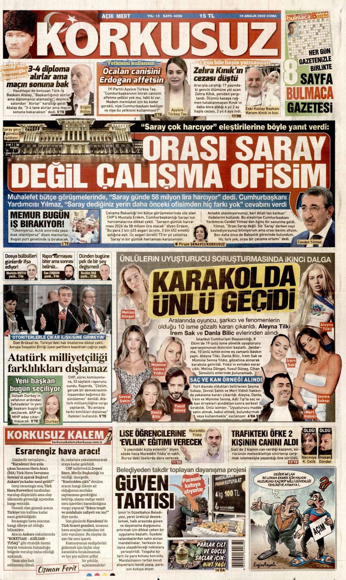 İtirafla gelen dalga... Ünlülere uyuşturucu operasyonu gazete manşetlerinde! 15