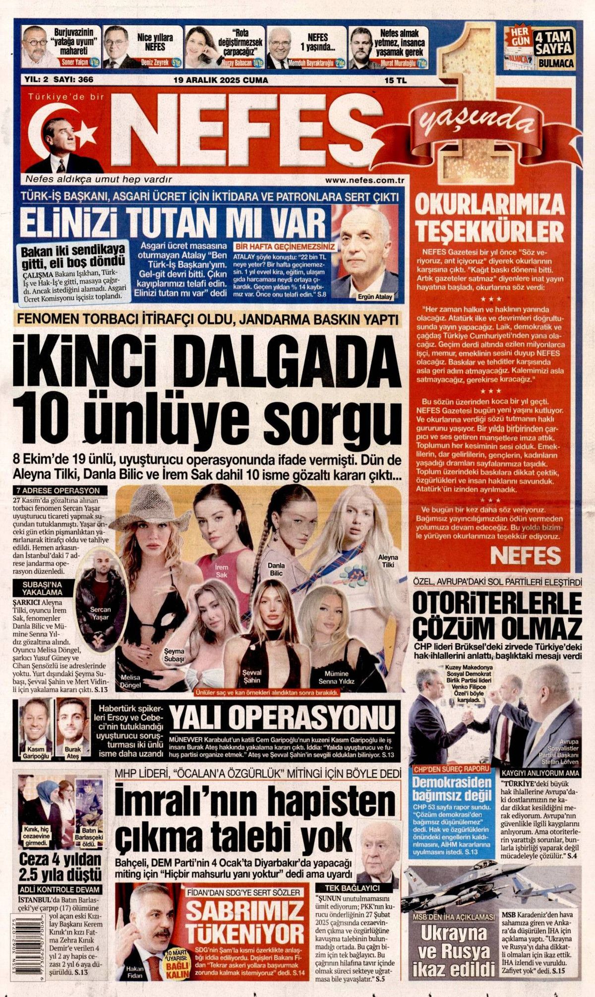 İtirafla gelen dalga... Ünlülere uyuşturucu operasyonu gazete manşetlerinde! 21
