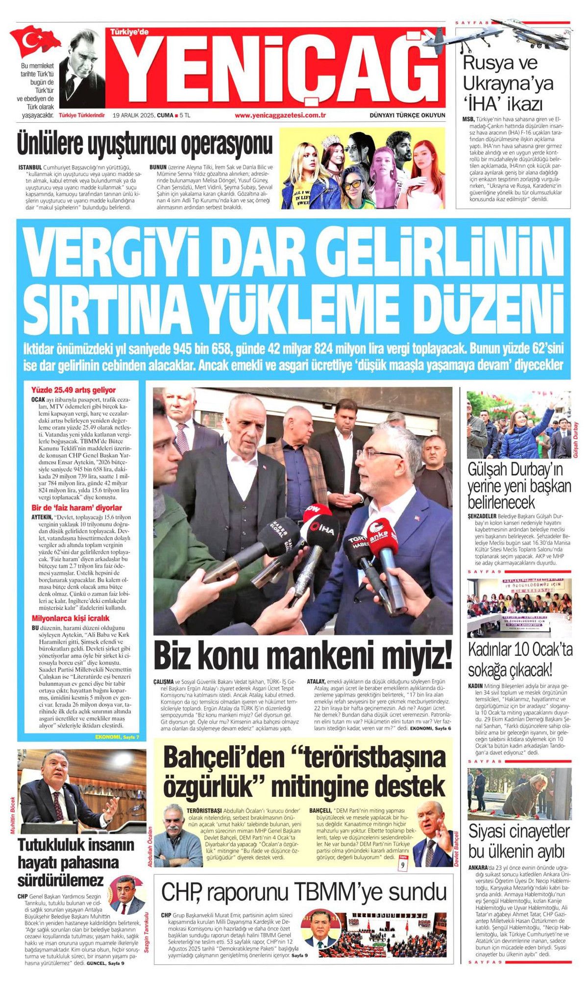 İtirafla gelen dalga... Ünlülere uyuşturucu operasyonu gazete manşetlerinde! 10