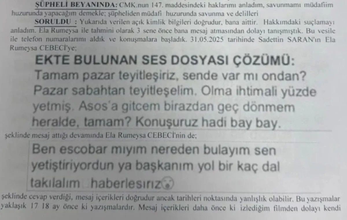 "Sen yetiştiriyordun ya başkanım..." Sadettin Saran ve Ela Rümeysa Cebeci'nin WhatsApp mesajları ifşa oldu! Saran "Aramızdaki espriydi..." dedi! 3