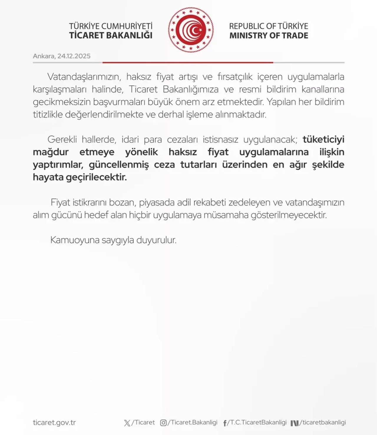 Asgari ücret 28 bin 75 TL oldu! Ticaret Bakanlığı'ndan fahiş fiyat açıklaması: "Kesinlikle izin verilmeyecek" 7