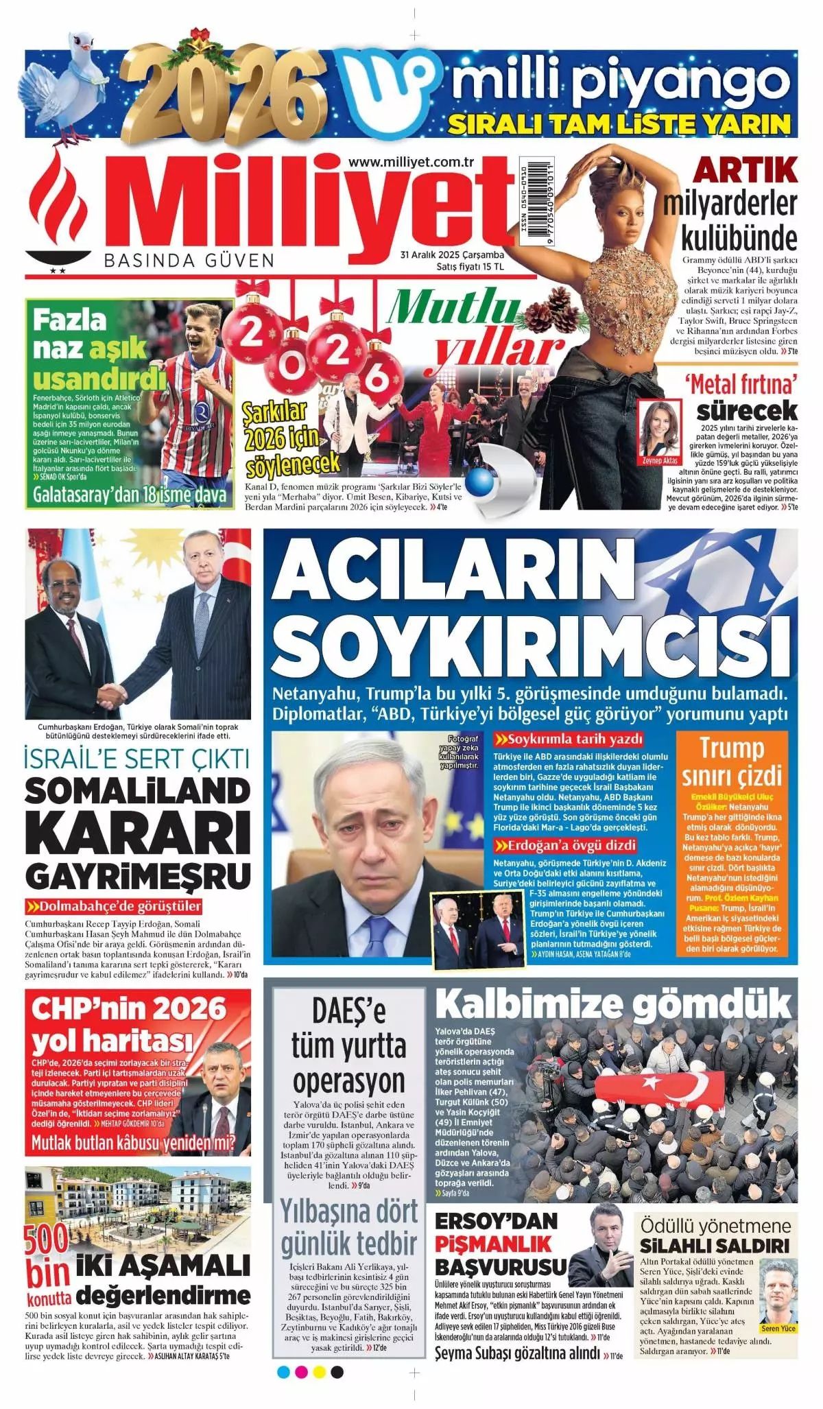 DEAŞ'a karşı büyük temizlik başladı! Elebaşları da yakalandı... 31 Aralık Çarşamba gazete manşetleri 2