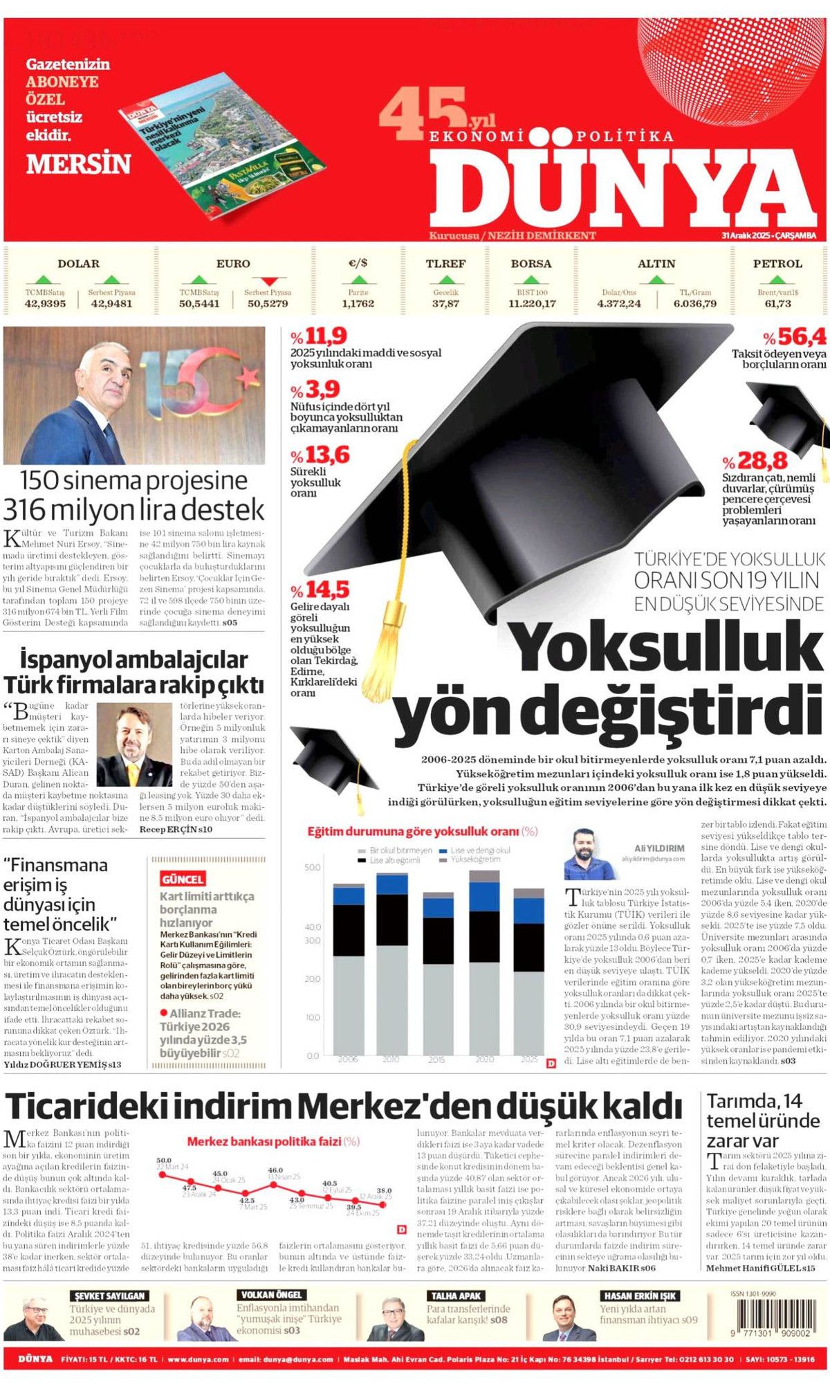 DEAŞ'a karşı büyük temizlik başladı! Elebaşları da yakalandı... 31 Aralık Çarşamba gazete manşetleri 9