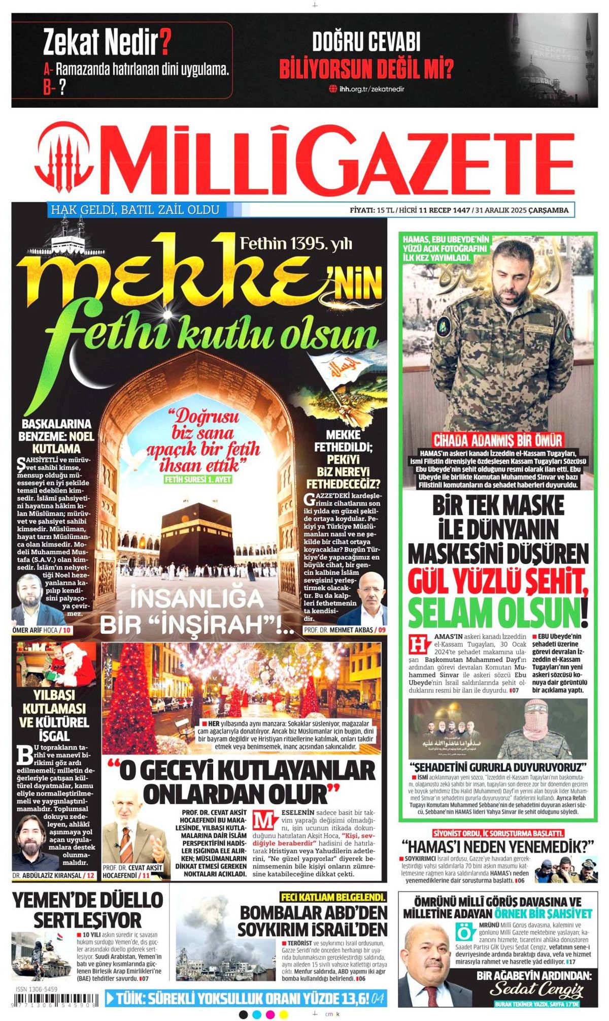 DEAŞ'a karşı büyük temizlik başladı! Elebaşları da yakalandı... 31 Aralık Çarşamba gazete manşetleri 13