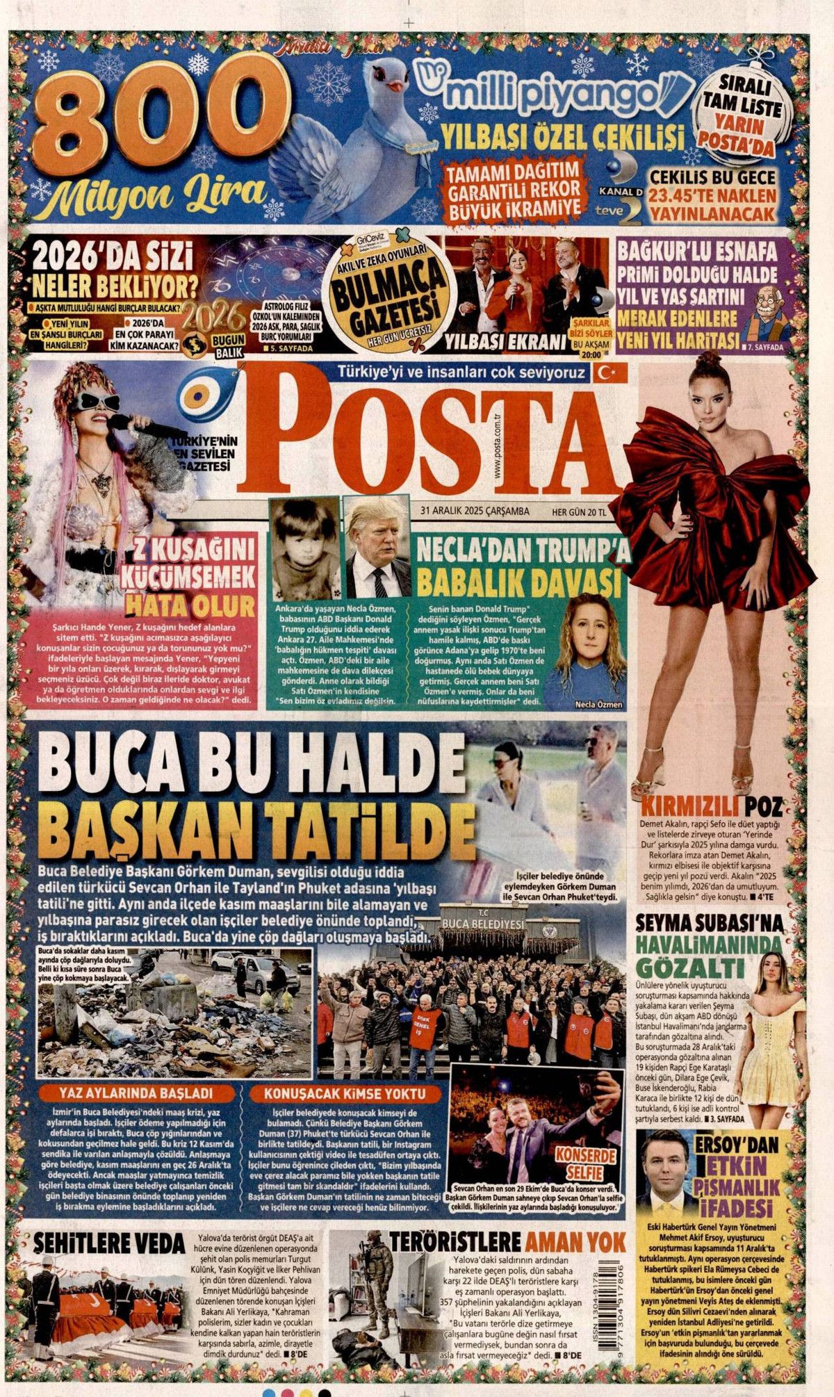 DEAŞ'a karşı büyük temizlik başladı! Elebaşları da yakalandı... 31 Aralık Çarşamba gazete manşetleri 22
