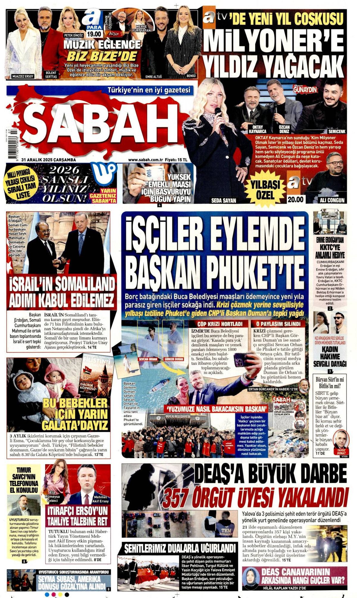 DEAŞ'a karşı büyük temizlik başladı! Elebaşları da yakalandı... 31 Aralık Çarşamba gazete manşetleri 3