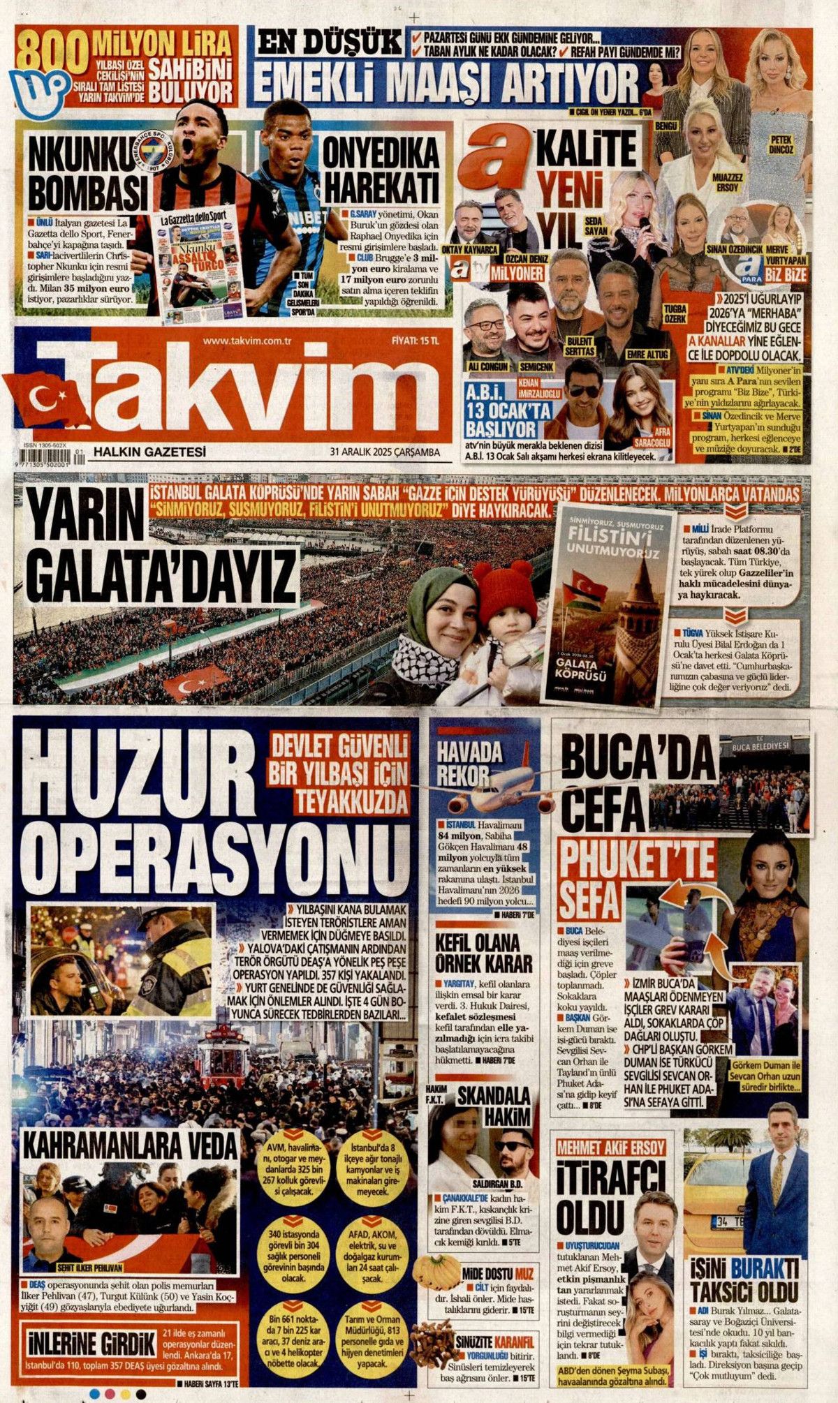 DEAŞ'a karşı büyük temizlik başladı! Elebaşları da yakalandı... 31 Aralık Çarşamba gazete manşetleri 14