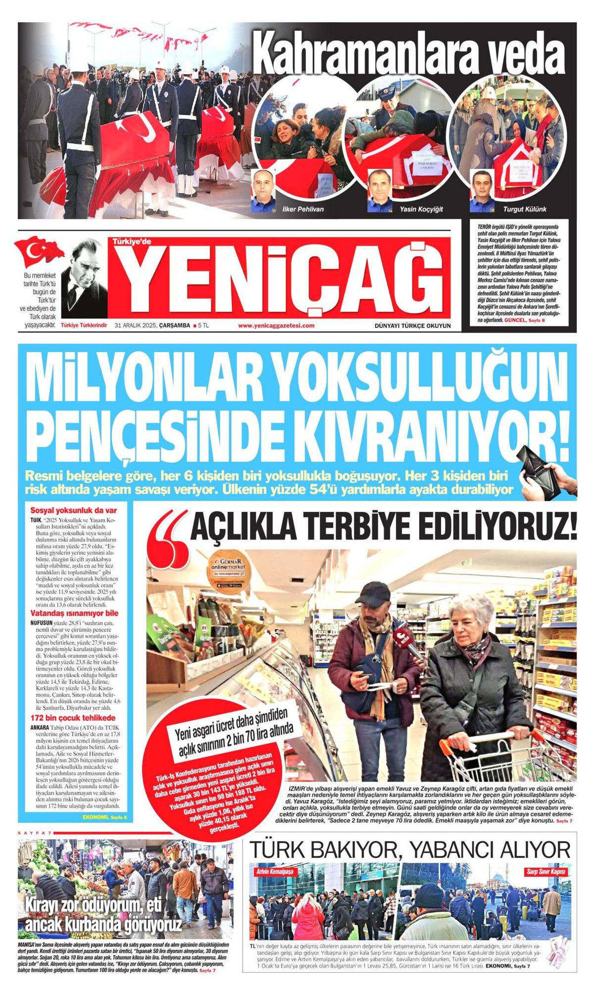 DEAŞ'a karşı büyük temizlik başladı! Elebaşları da yakalandı... 31 Aralık Çarşamba gazete manşetleri 18