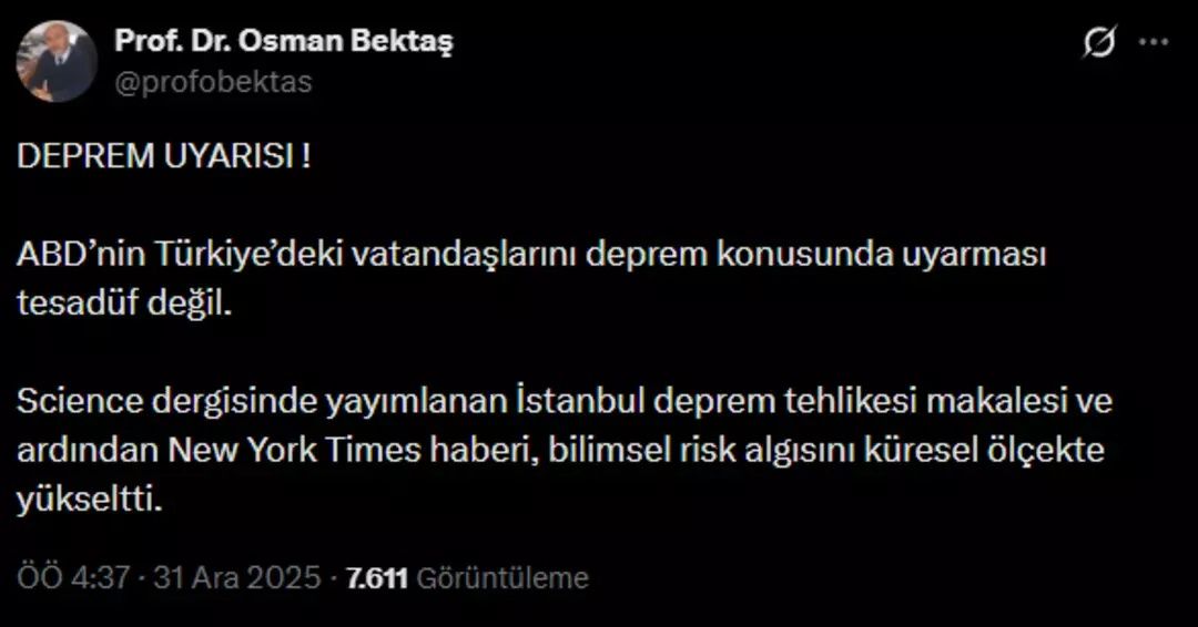 ABD’den Türkiye için deprem alarmı: Büyükelçilik uyardı, Prof. Dr. Osman Bektaş “Tesadüf değil” dedi 5
