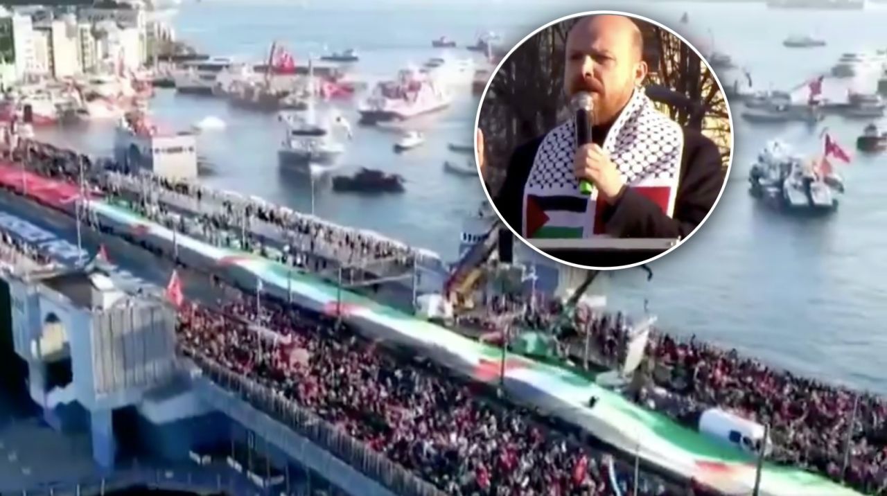 Bilal Erdoğan’dan Galata Köprüsü’nde sert mesaj: Gazze’de yaşanan savaş değil, bilinçli bir soykırımdır! 1