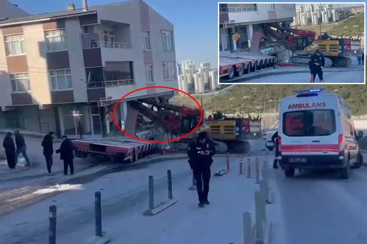 Başakşehir’de kontrolden çıkan TIR dehşet saçtı: Yokuştan kayan araç otomobilleri biçti, binaya çarptı! 1