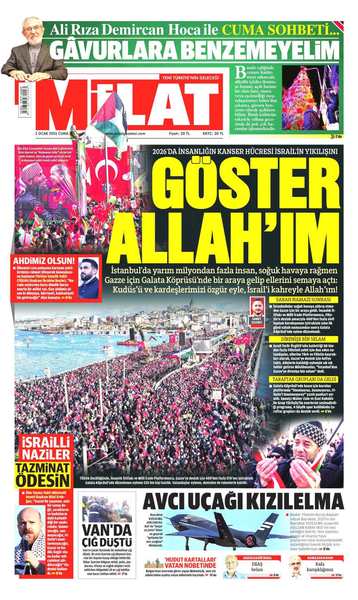 Türkiye susmadı, Gazze'yi unutmadı! Galata'daki tarihi buluşma manşetlerde... 13
