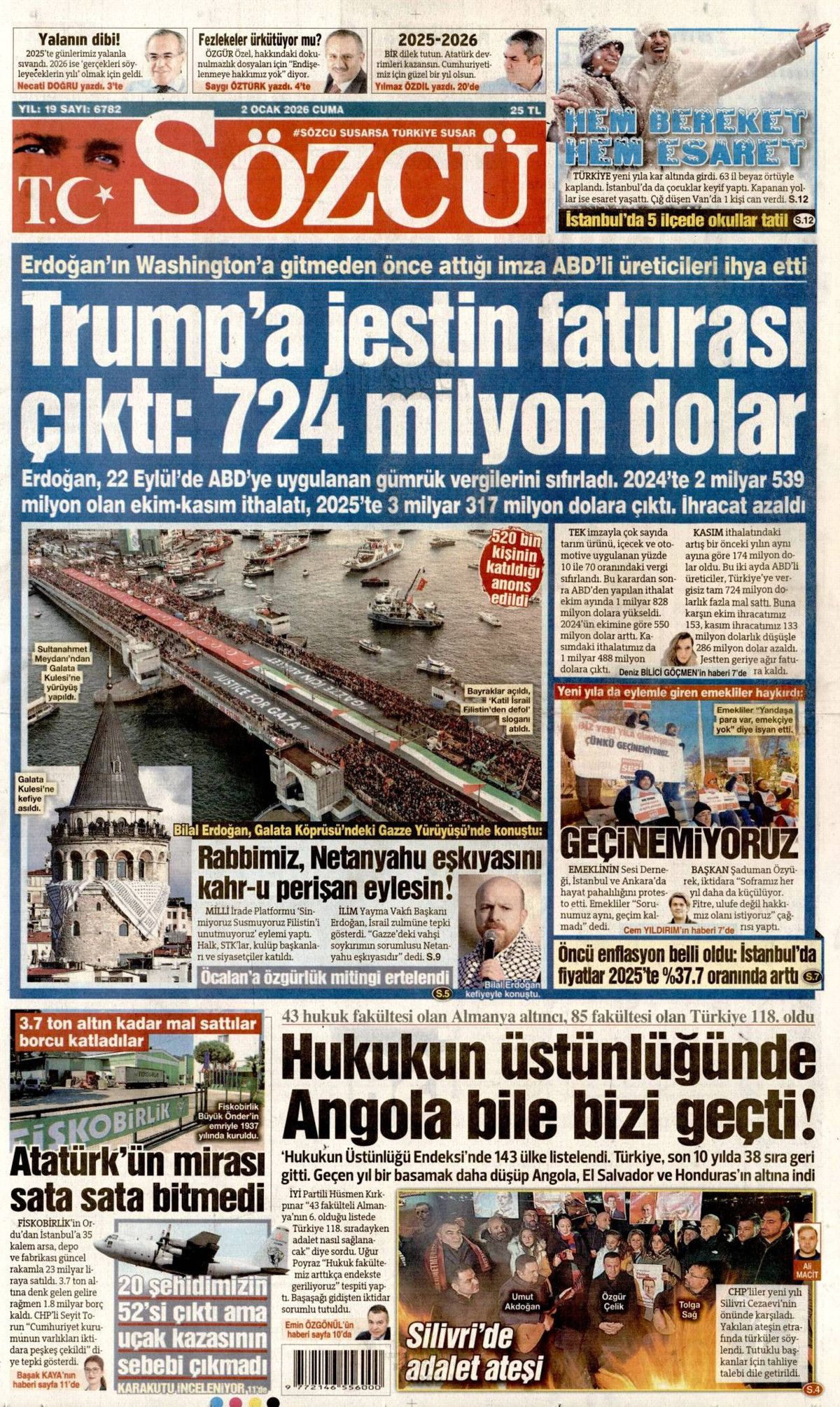 Türkiye susmadı, Gazze'yi unutmadı! Galata'daki tarihi buluşma manşetlerde... 7