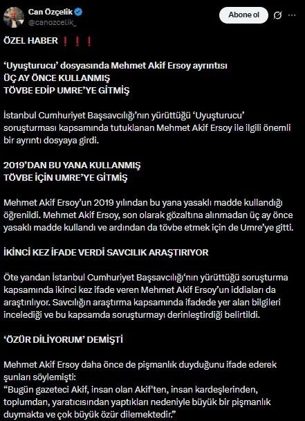 2019'dan bu yana... Mehmet Akif Ersoy dosyasında şok ayrıntı! Herkes bu detayı konuşuyor 3