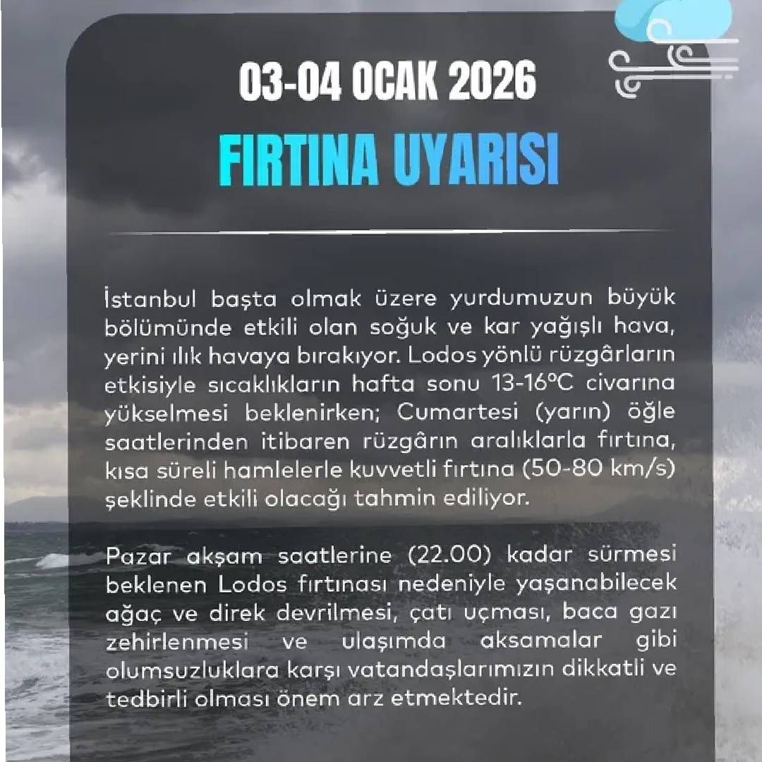 İstanbul’da kış ayarı bozuldu... Lodos geliyor, çatılar uçacak! Kar ve fırtına hayatı felç edecek 2