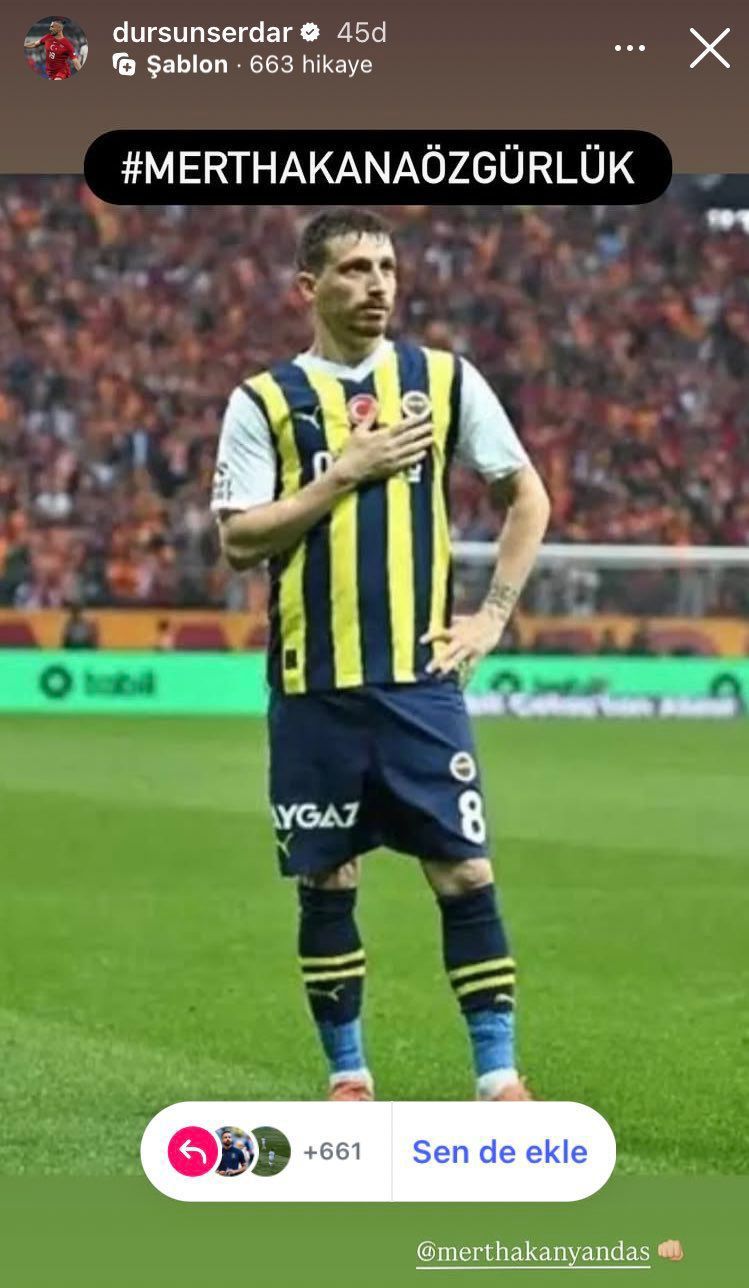 Fenerbahçeli futbolculardan Mert Hakan Yandaş'a destek 9