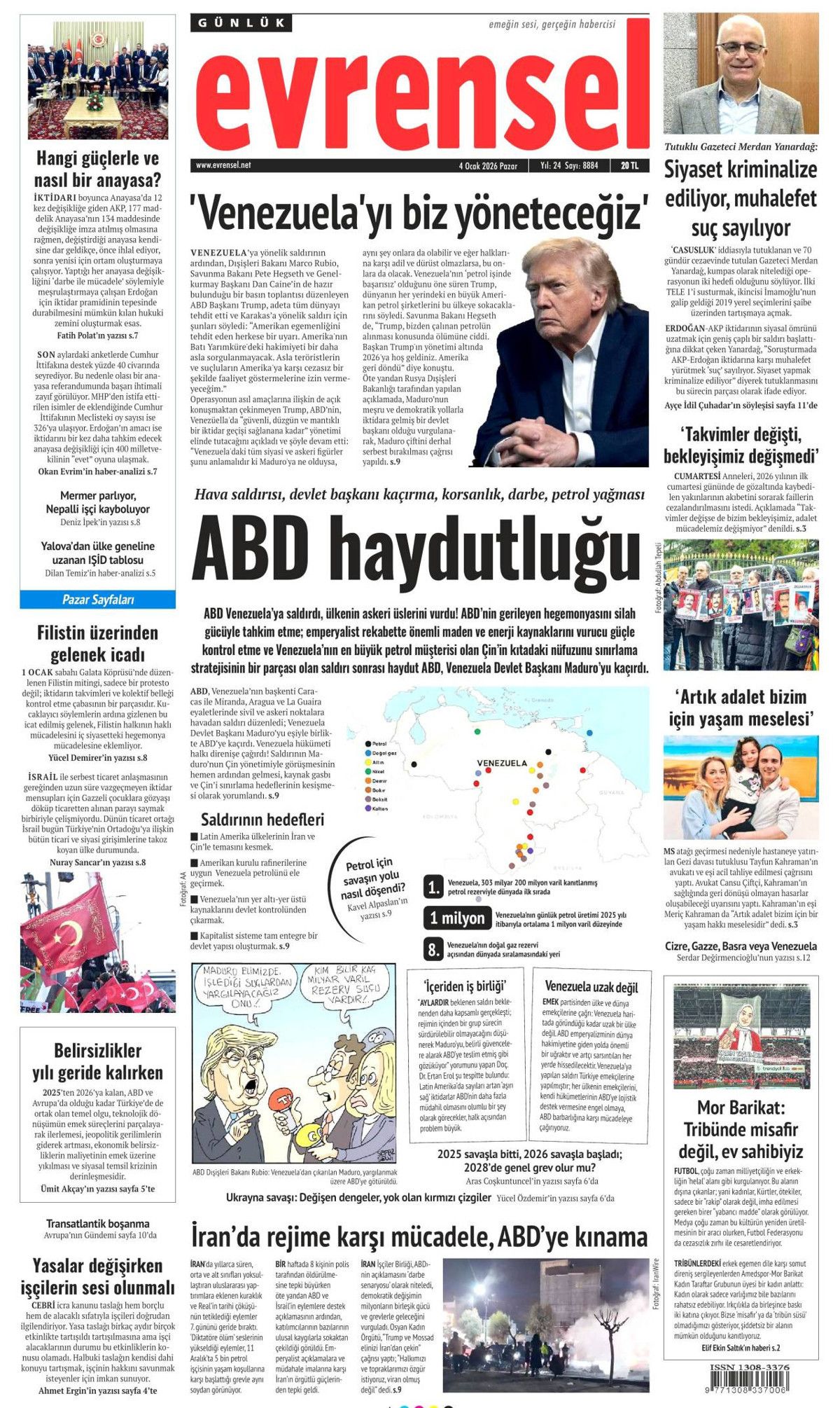 Maduro'ya petrol darbesi! Asrın eşkıyalığı manşetlerde... Hangi gazete nasıl gördü? 19