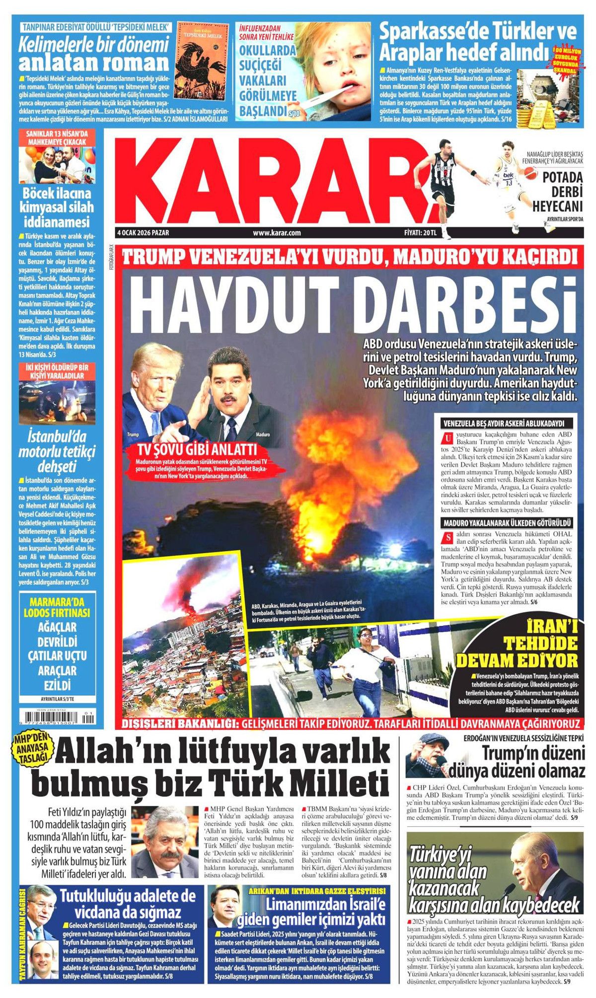 Maduro'ya petrol darbesi! Asrın eşkıyalığı manşetlerde... Hangi gazete nasıl gördü? 8