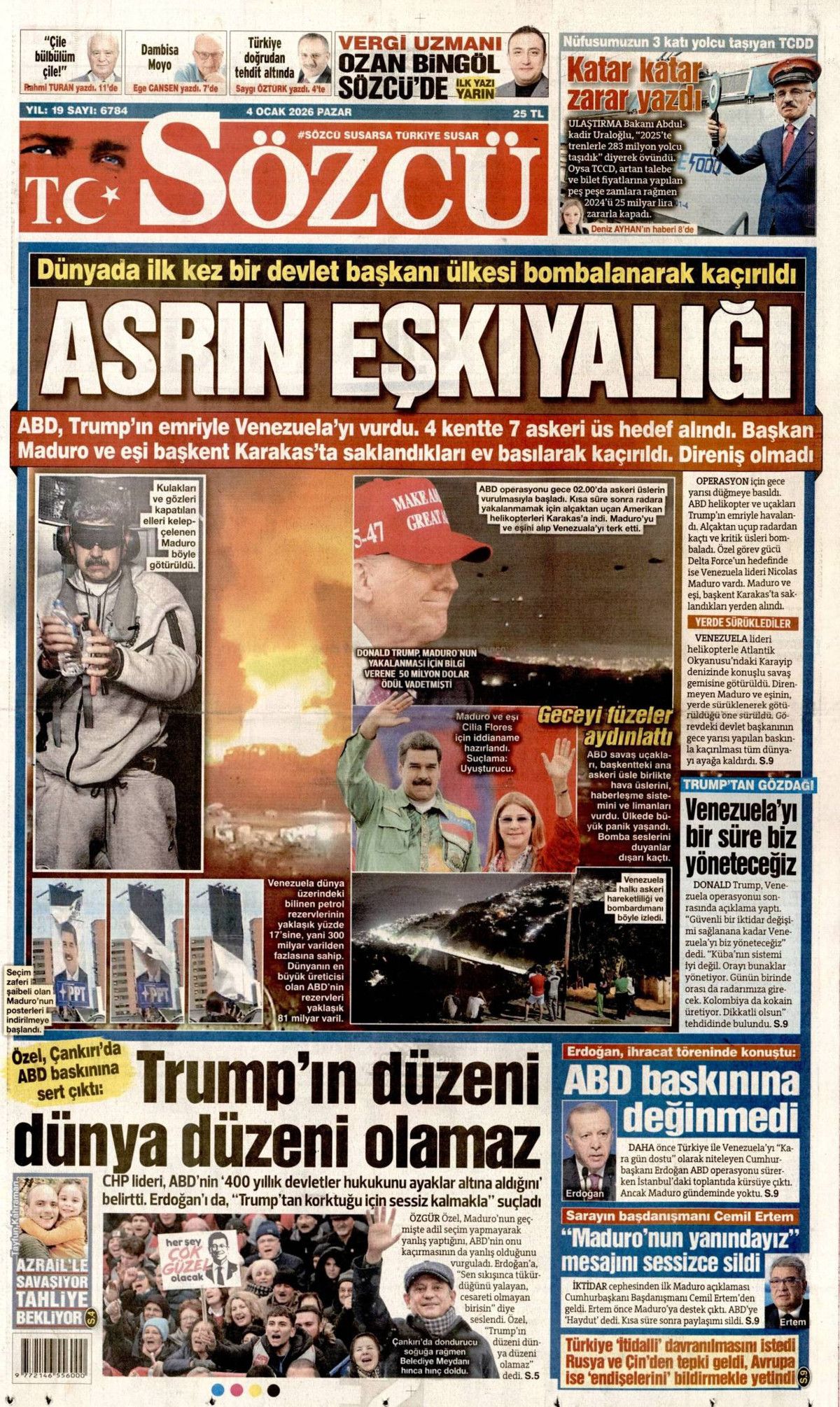 Maduro'ya petrol darbesi! Asrın eşkıyalığı manşetlerde... Hangi gazete nasıl gördü? 7