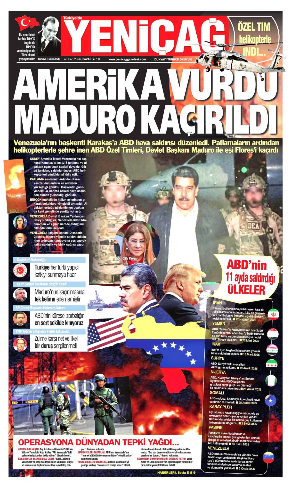 Maduro'ya petrol darbesi! Asrın eşkıyalığı manşetlerde... Hangi gazete nasıl gördü? 15