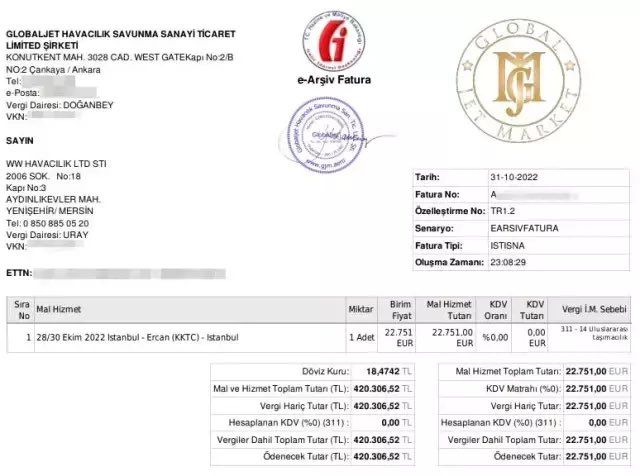 İmamoğlu'nun A Takımı'nın uyuşturucu ve fuhuş için kiraladığı jetin faturası ortaya çıktı! Kıbrıs uçuşuna 1 milyondan fazla para verilmiş... 2
