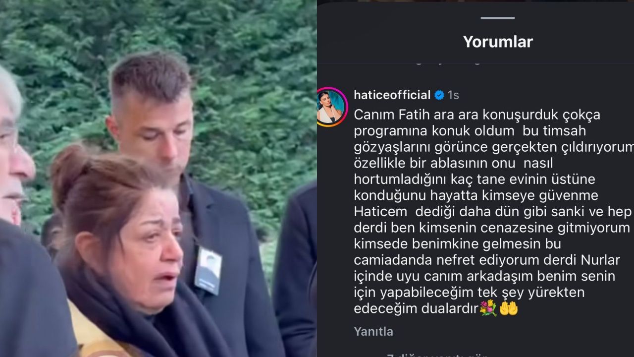 Hatice'den Fatih Ürek cenazesinde patlayan öfke! "Timsah gözyaşları! Ablası onu hortumluyordu, evlerinin üstüne konmuştu!" 2