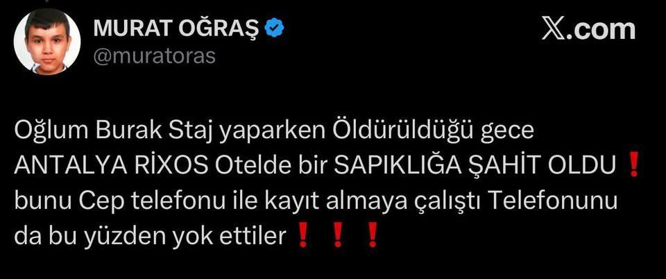 Rixos Otel ve Epstein bağlantısı! Burak Oğraş'ın şüpheli ölümünde Epstein detayı! Burak Oğraş'ın kayıp telefonu her şeyi değiştirebilir! "Oğlum hangi sapıklığa şahit oldu da öldürüldü?" 4