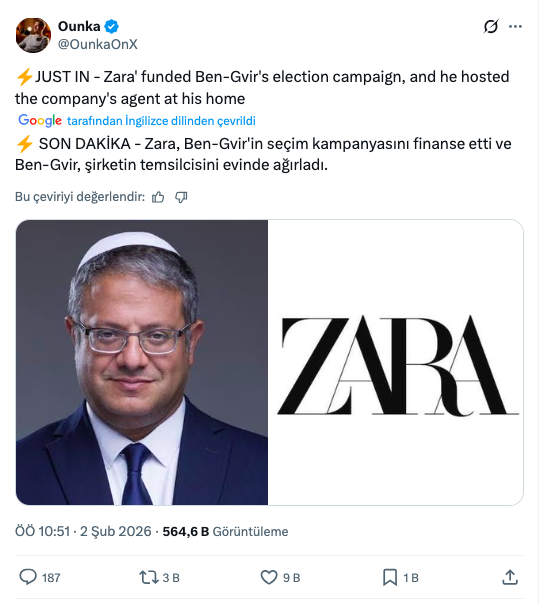 ZARA boykot listesini hak etmiyor mu? İsrail kasabının seçim finansörü ZARA çıktı 3