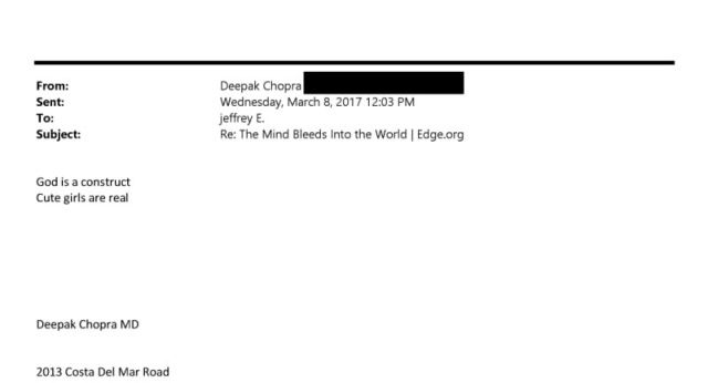 Dünyaca ünlü yazardan iğrenç mesaj! Spiritüel maskeli Deepak Chopra'dan Epstein'e kan donduran sözler: Tanrı bir kurgudur, küçük kızlar gerçek! 4