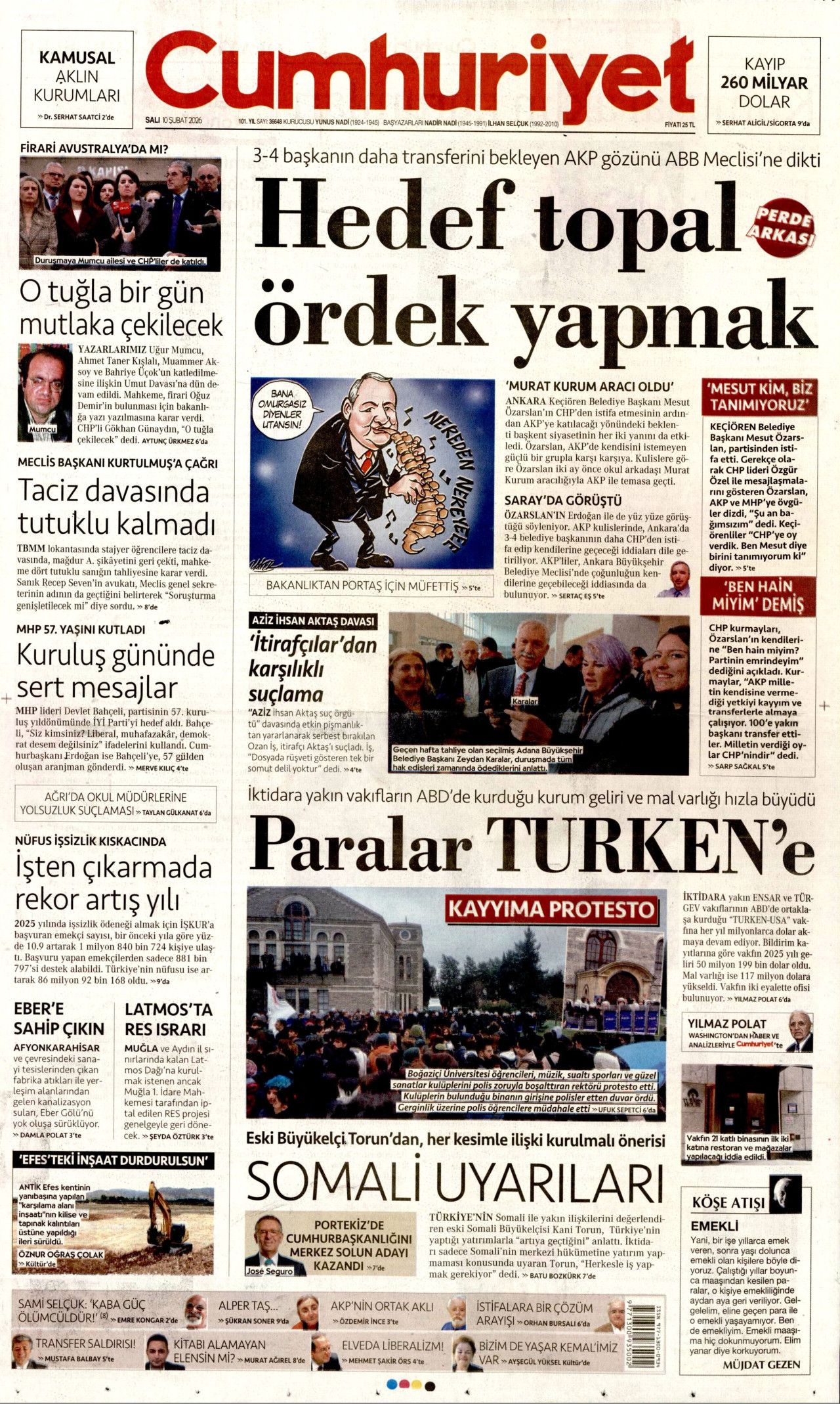 Dünyanın geleceği çarşambadan belli olacak! İşte 10 Şubat Salı gazete manşetleri... 8