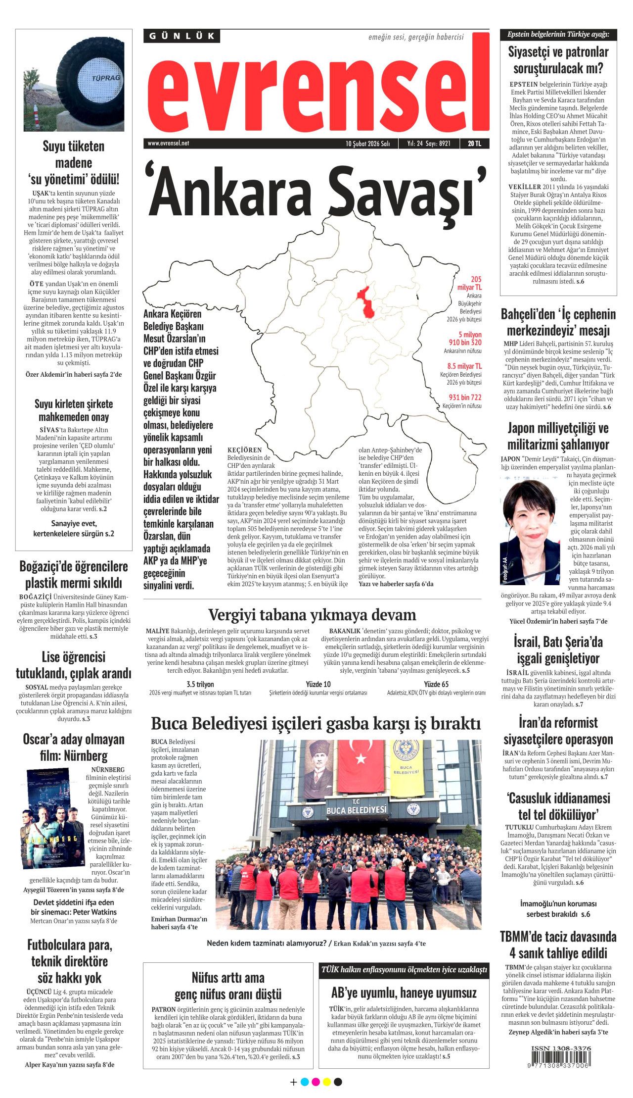 Dünyanın geleceği çarşambadan belli olacak! İşte 10 Şubat Salı gazete manşetleri... 16