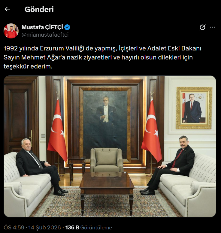 O da Erzurum Valiliği'nden gelmişti: İçişleri Bakanı Mustafa Çiftçi'ye dikkat çeken ziyaret 2