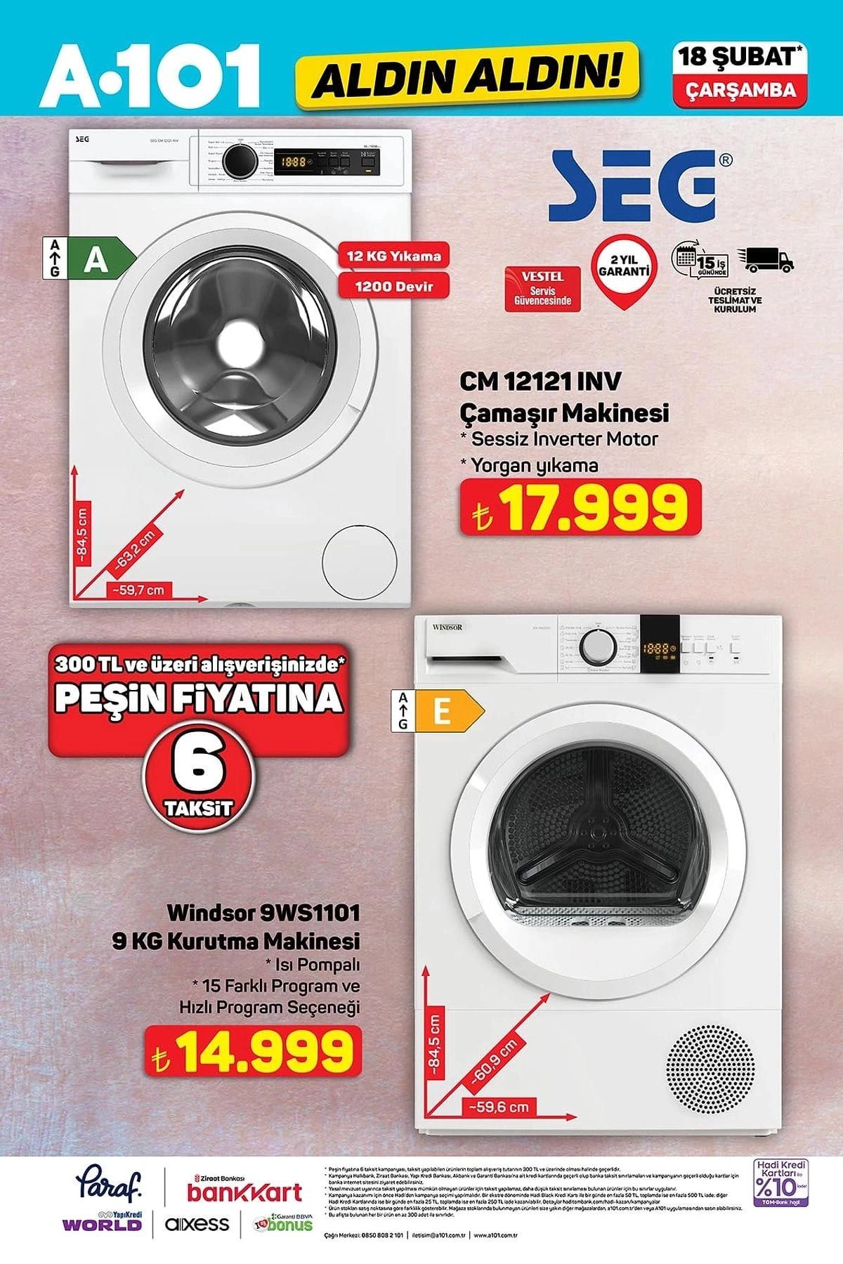 A101 18 ŞUBAT 2026 AKTÜEL ÜRÜNLER KATALOĞU YAYIMLANDI! Çamaşır Makinesi , katlanabilir masa, çaycı, mini fırın... 1