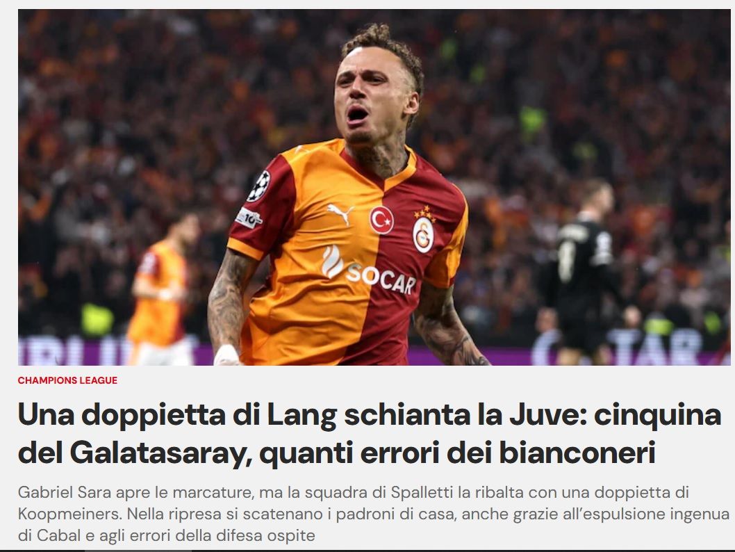 İtalya'da Galatasaray manşetleri: "Ezildik, dağıldık, hezimete uğradık" 4