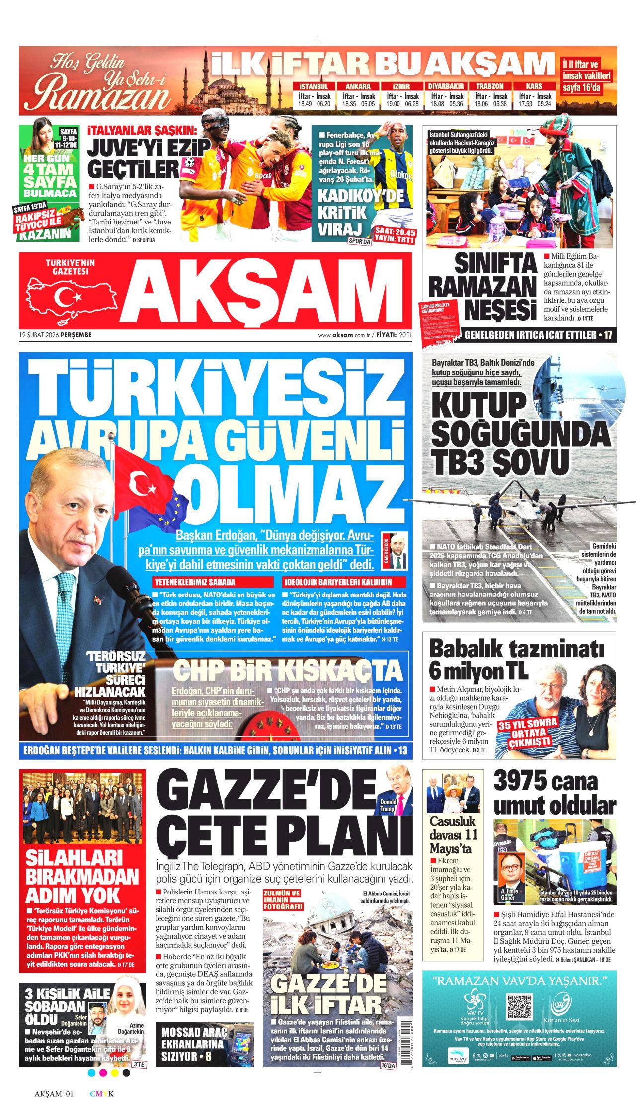 Terörsüz Türkiye'de kritik eşik gazete manşetlerinde! Peki şimdi ne olacak? İşte 19 Şubat gazete manşetleri... 9