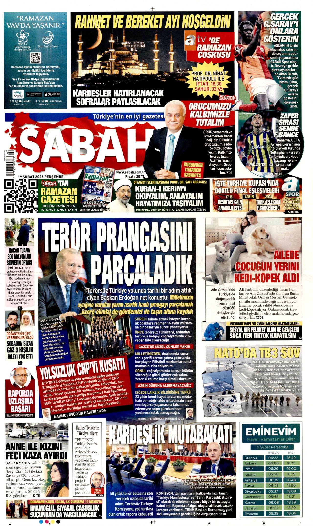 Terörsüz Türkiye'de kritik eşik gazete manşetlerinde! Peki şimdi ne olacak? İşte 19 Şubat gazete manşetleri... 2
