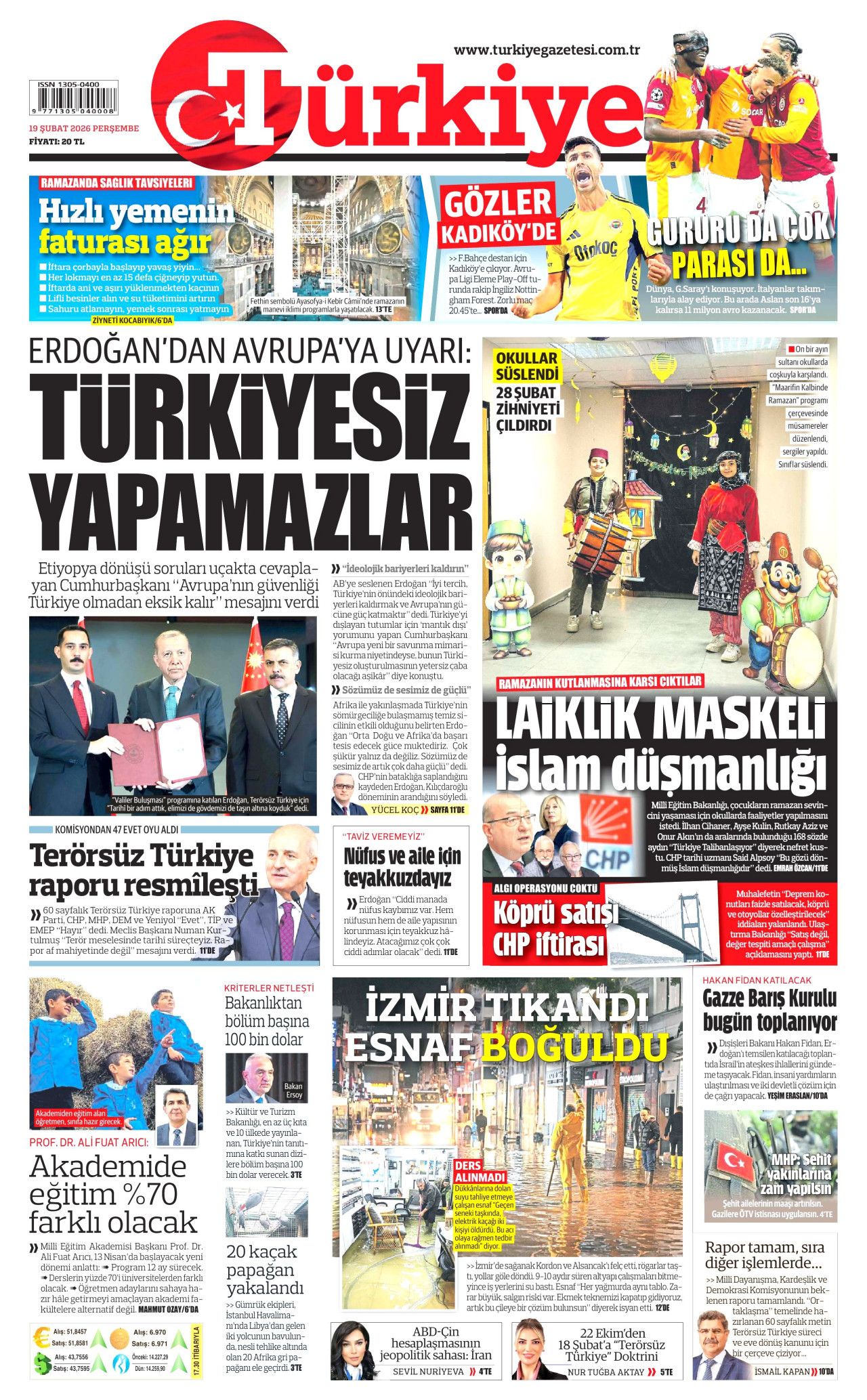 Terörsüz Türkiye'de kritik eşik gazete manşetlerinde! Peki şimdi ne olacak? İşte 19 Şubat gazete manşetleri... 7