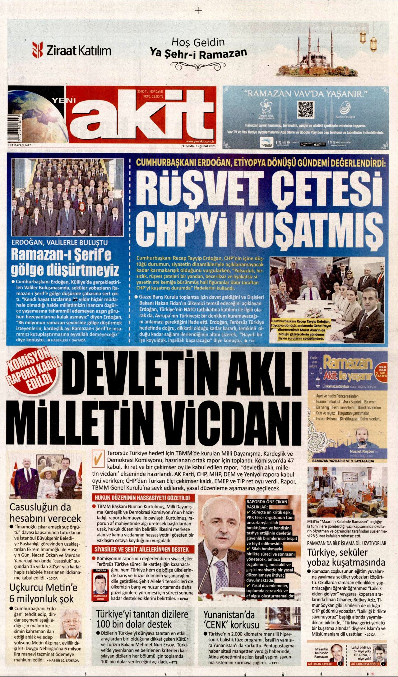Terörsüz Türkiye'de kritik eşik gazete manşetlerinde! Peki şimdi ne olacak? İşte 19 Şubat gazete manşetleri... 10