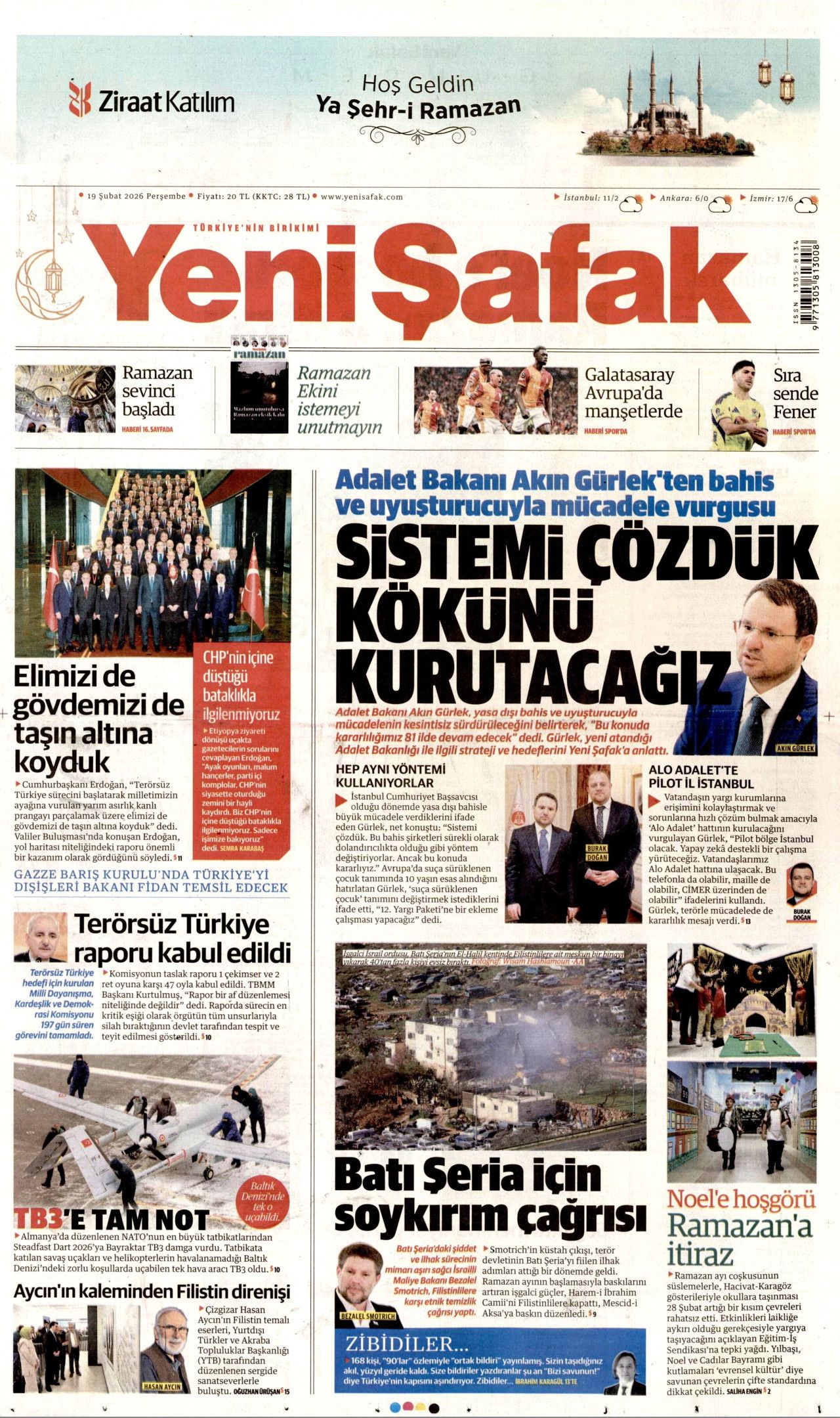 Terörsüz Türkiye'de kritik eşik gazete manşetlerinde! Peki şimdi ne olacak? İşte 19 Şubat gazete manşetleri... 6