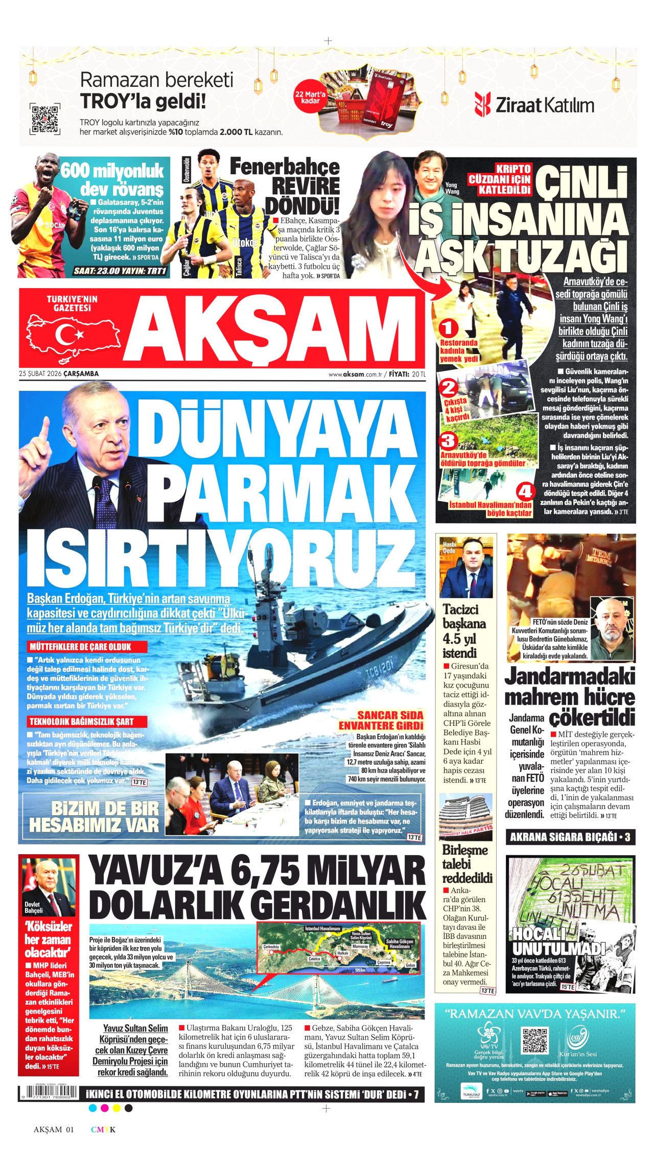 Terörsüz Türkiye'de kritik adım geldi çattı! İşte sürecin kodları... 25 Şubat Çarşamba gazete manşetleri... 10