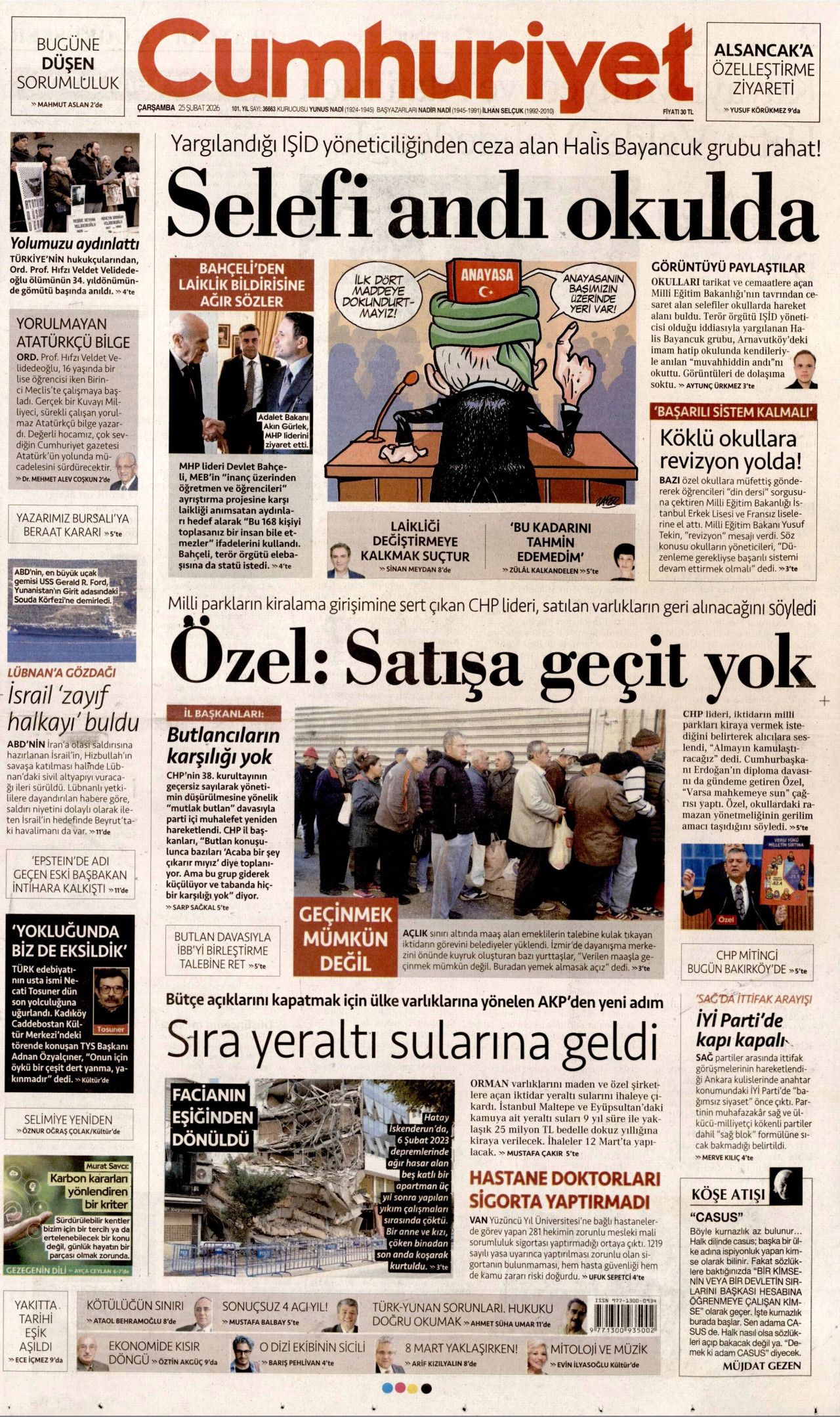Terörsüz Türkiye'de kritik adım geldi çattı! İşte sürecin kodları... 25 Şubat Çarşamba gazete manşetleri... 8