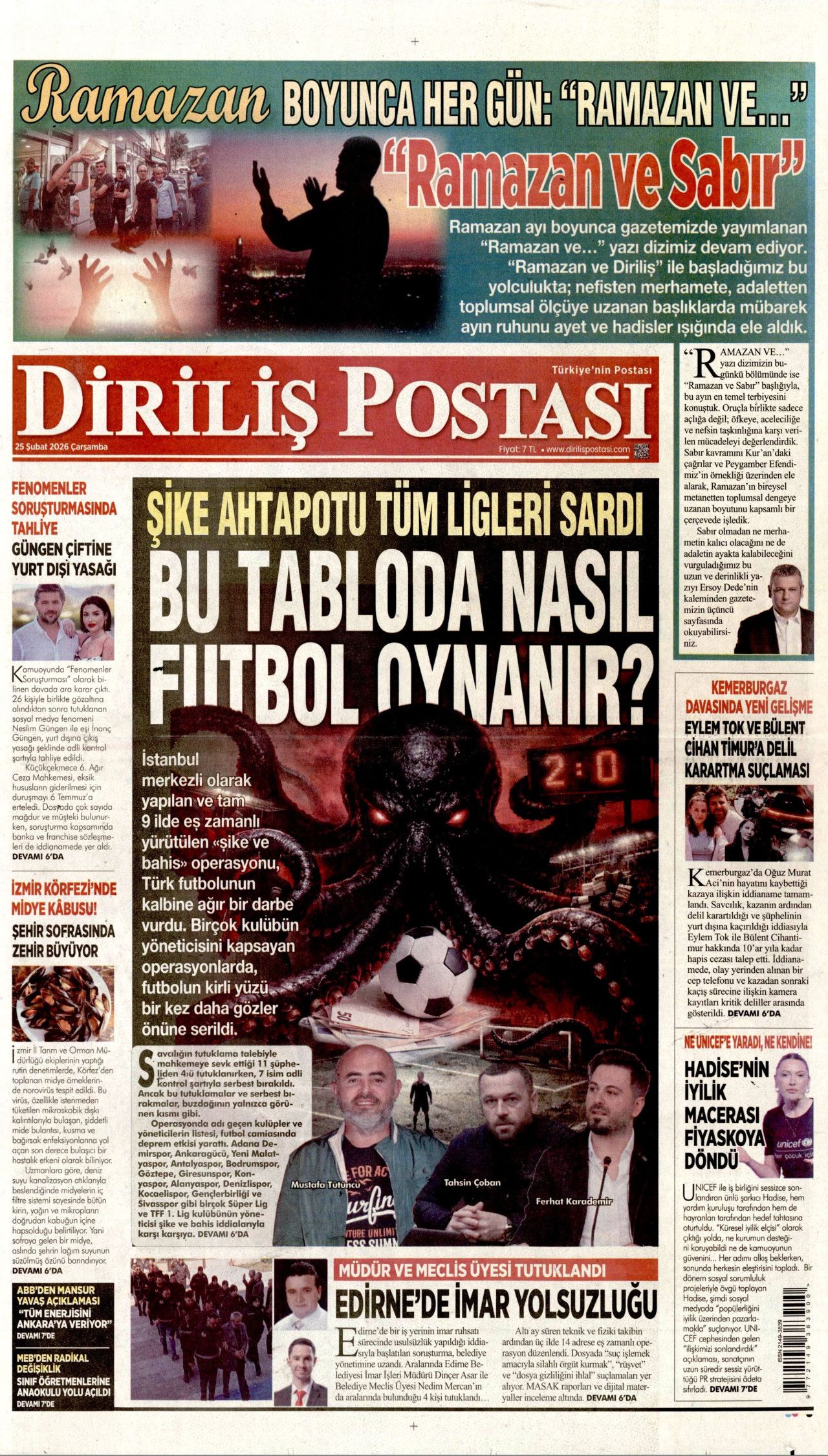 Terörsüz Türkiye'de kritik adım geldi çattı! İşte sürecin kodları... 25 Şubat Çarşamba gazete manşetleri... 15