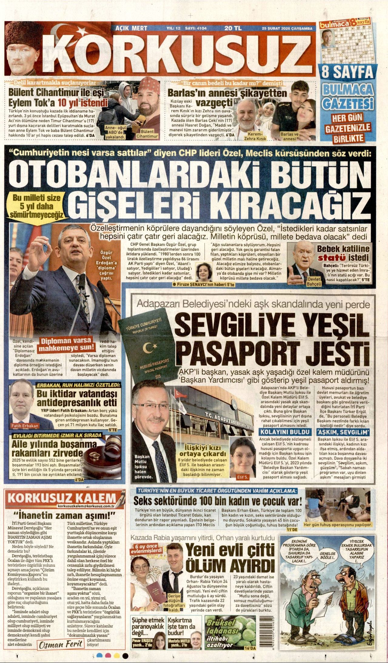 Terörsüz Türkiye'de kritik adım geldi çattı! İşte sürecin kodları... 25 Şubat Çarşamba gazete manşetleri... 19