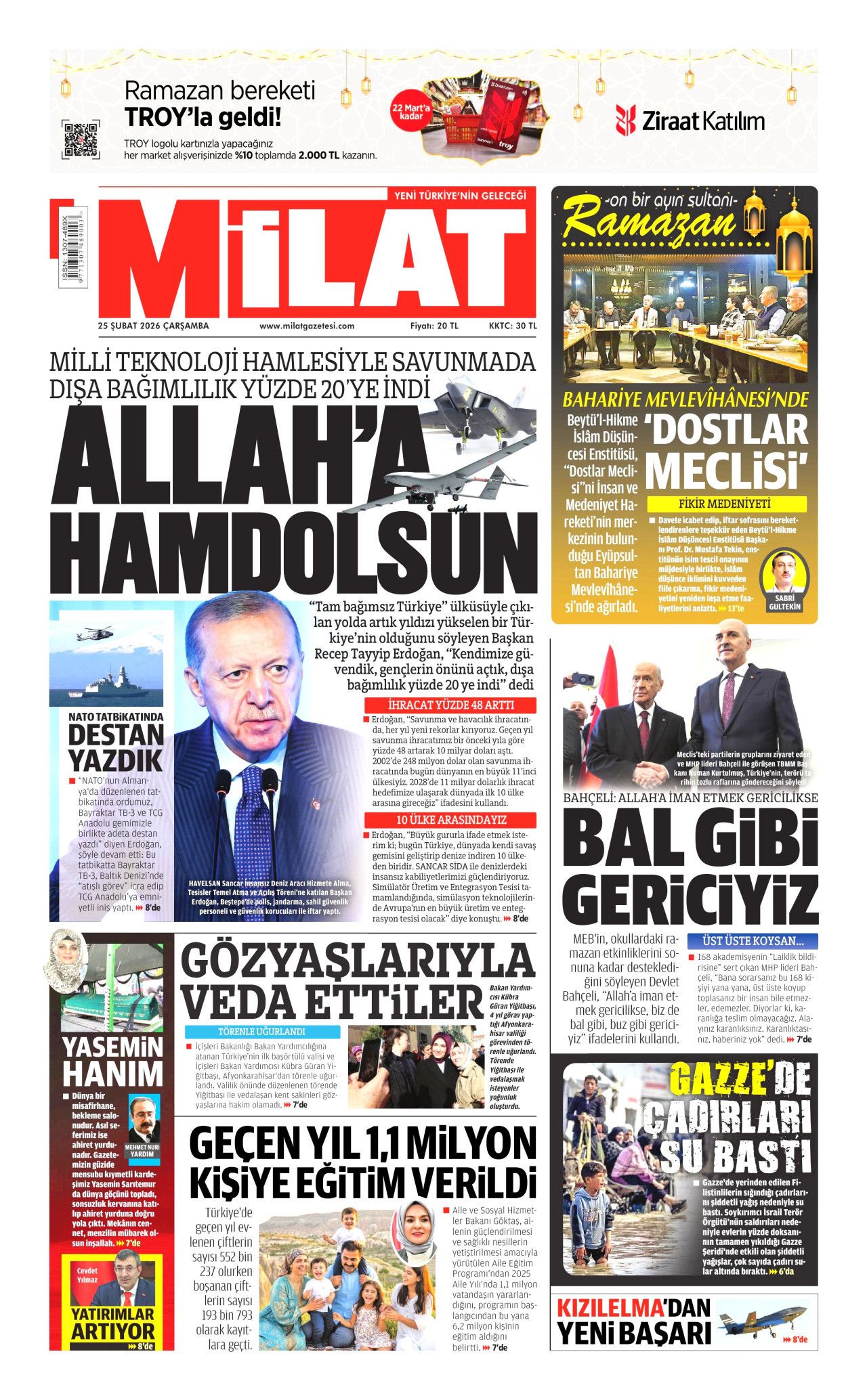 Terörsüz Türkiye'de kritik adım geldi çattı! İşte sürecin kodları... 25 Şubat Çarşamba gazete manşetleri... 20