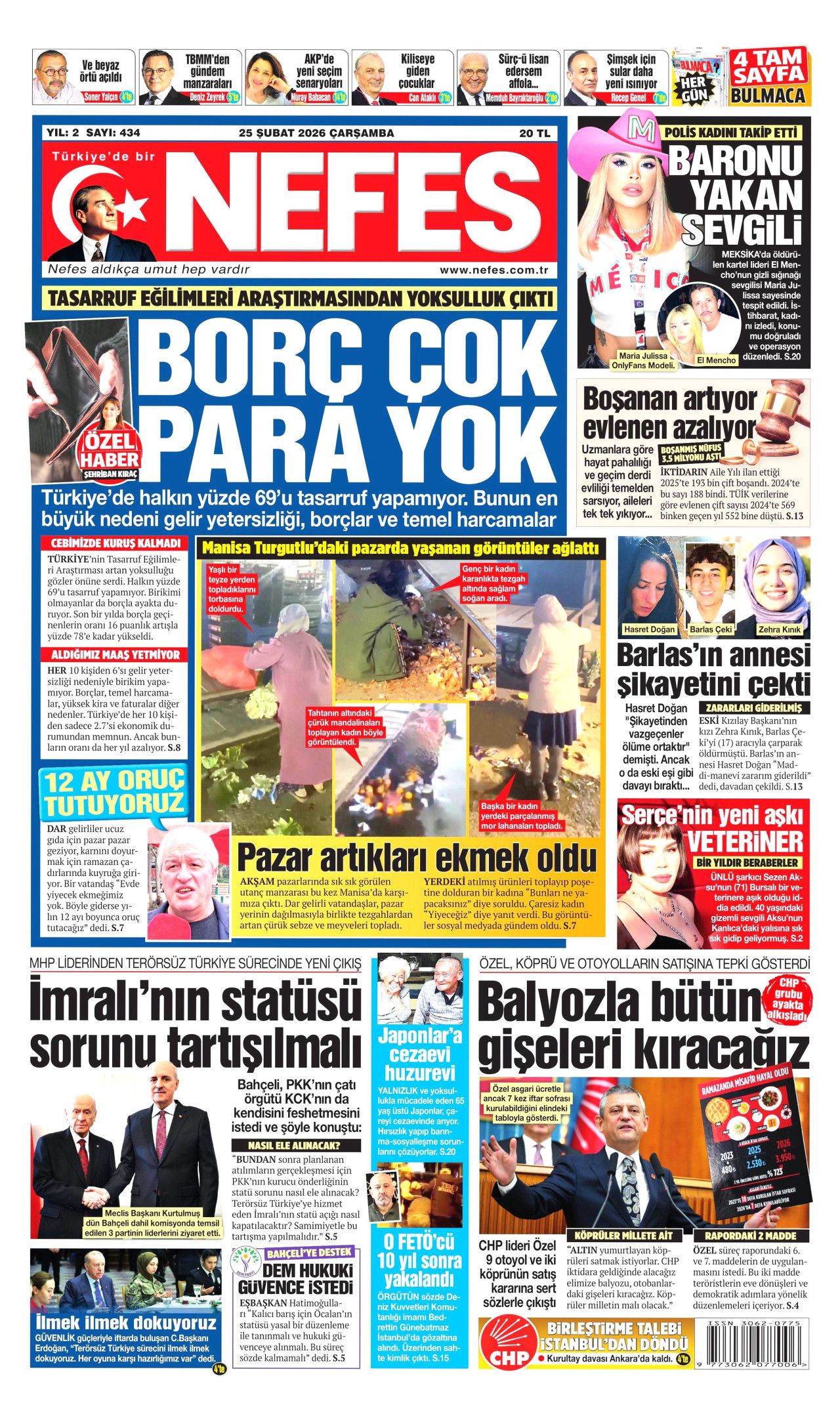 Terörsüz Türkiye'de kritik adım geldi çattı! İşte sürecin kodları... 25 Şubat Çarşamba gazete manşetleri... 4