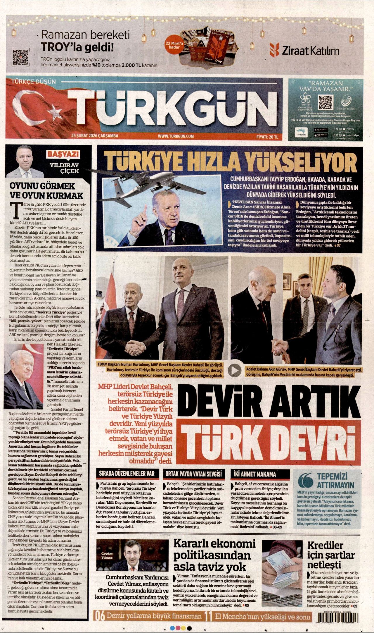 Terörsüz Türkiye'de kritik adım geldi çattı! İşte sürecin kodları... 25 Şubat Çarşamba gazete manşetleri... 7